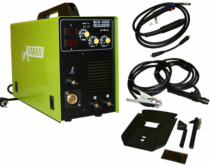 Varan Motors - var-mig200s-2 Schweißgerät tragbar Inverter 2 in 1 MMA + MIG 200A + Zubehör