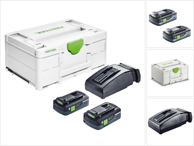 Festool - Energie Set SYS3 eng 18 v 2x Akku 4,0 Ah / TCL6 Ladegerät ( 576811 ) + Systainer