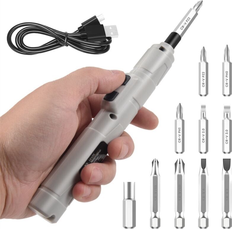 Elektrischer Schraubendreher, 3,6 v, kleiner Akkuschrauber, USB-Schnellladekit, Mini in Stiftgröße