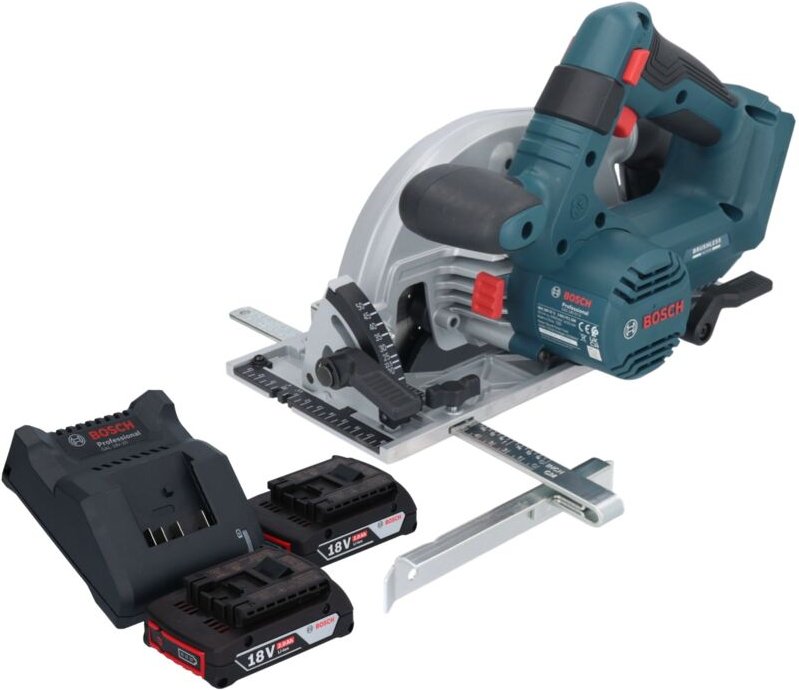 Bosch GKS 18V-57-2 Professional Akku Handkreissäge 18 V 165 mm Brushless + 2x Akku 2,0 Ah + Ladegerät