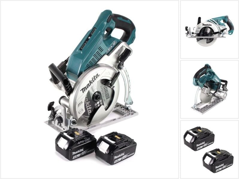 Makita DRS 780 T Akku Handkreissäge 36V ( 2x18V ) 185 mm Brushless + 2x Akku 5,0Ah - ohne Ladegerät