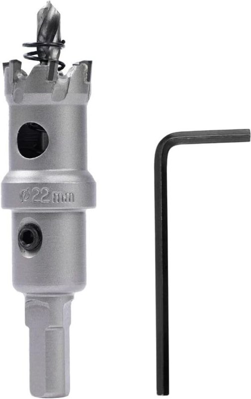 Bi-Metall-Lochsäge - 22 mm, Hartmetall, Heavy Duty, Industriequalität, für Metall, Holz, Edelstahl, Kunststoff, Kupfer