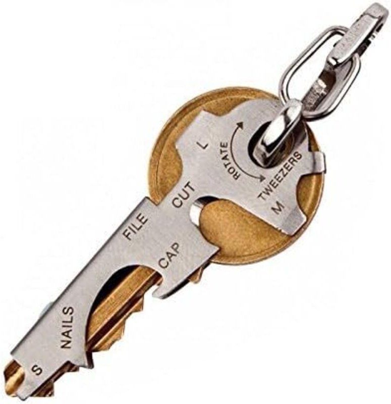 8-in-1 Multifunktions-Schlüsselanhänger mit Flaschenöffner, Schraubendreher und anderen Schlüsselwerkzeugen