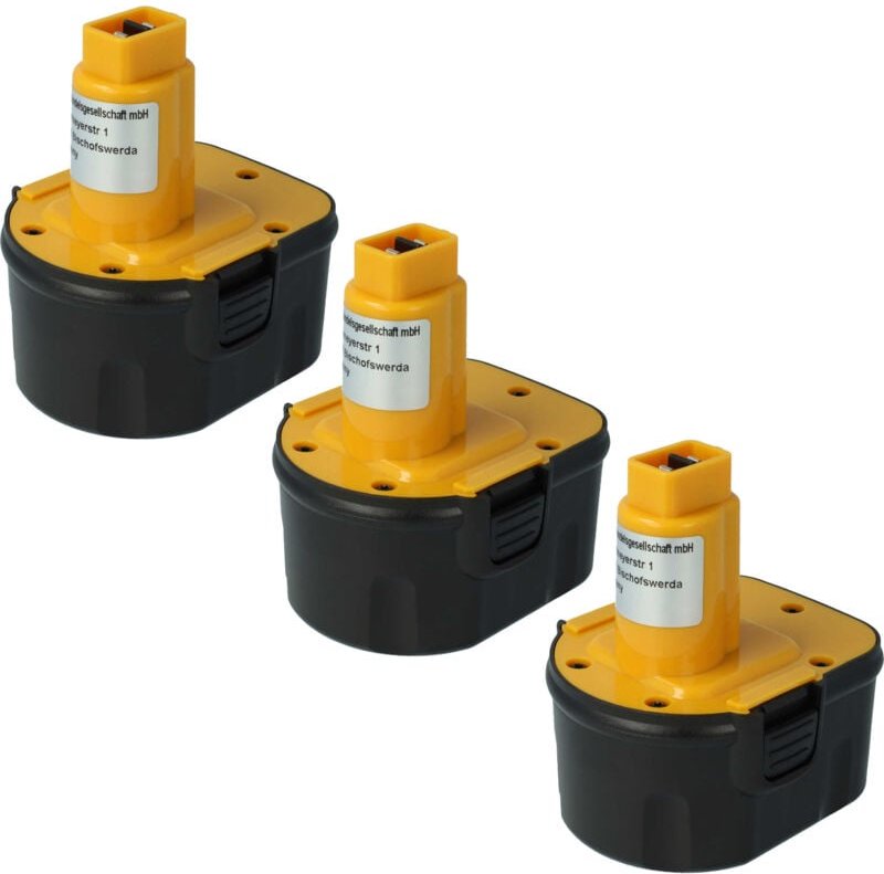 3x Akku kompatibel mit Black & Decker FS12, FS632K-2, CD1200K, HP122K, CD431K, FSL12, HP331K2 Werkzeug (2000 mAh, NiMH, ...