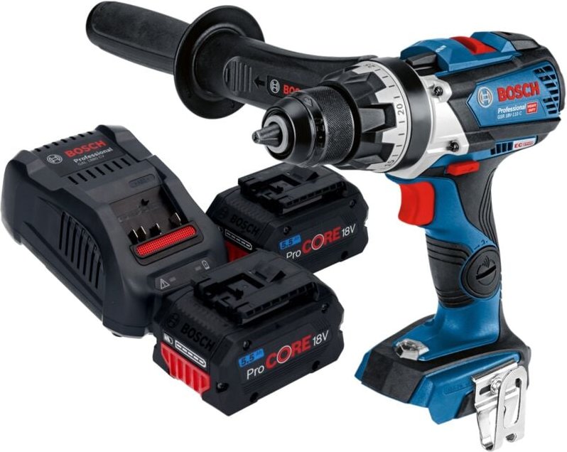 Bosch GSR 18V-110 C Professional Akku Bohrschrauber 18 V 110 Nm Brushless + 2x ProCORE Akku 5,5 Ah + Ladegerät