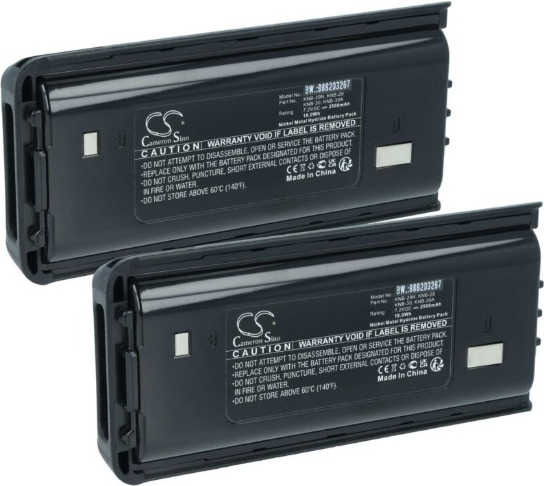 vhbw 2x Akku kompatibel mit Kenwood TK-3300, TK-3217, TK-3301T, TK-3301E, TK-3300UP, TK-3212M Funkgerät, Walkie Talkie (...