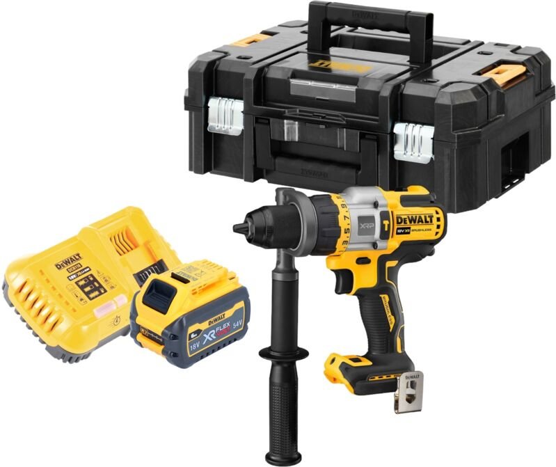 DeWalt DCD 999 T1T Akku Schlagbohrschrauber 18 V 95 Nm Brushless + 1x Akku 6,0 Ah + Ladegerät + TSTAK