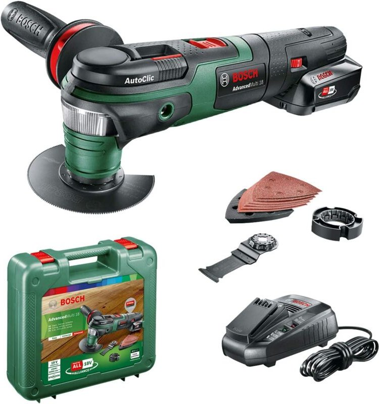 Bosch - Werkzeug - 18V Akku-Multifunktionswerkzeug, 1x Akku 2,5 Ah Li-Ion, Ladegerät 0603104001