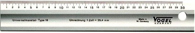 Lineal, Aluminium, mit Fase, Länge 300 mm, Querschnitt 50 x 5 mm Vogel 1795300030
