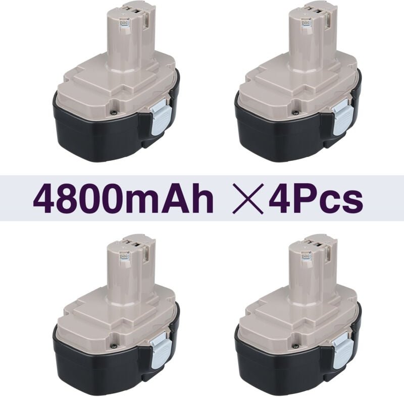 Thumbnail - Pdstation - 4pcs 18V 4.8Ah Ni-MH Ersatz für Makita Batterie PA18 1822 1823 1834 1835 192826-5 192827-3 192829-9 193159-1...