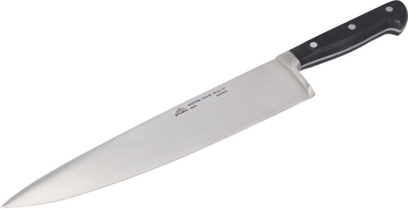 STUBAI Kochmesser geschmiedet, breite Form, Klingenlänge: 300 mm, schwarz