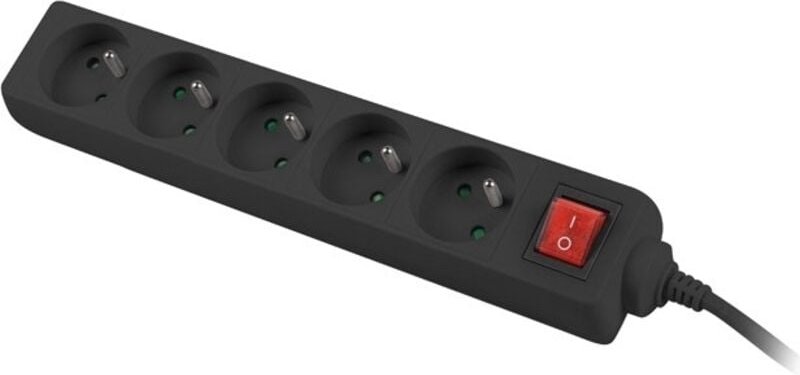 Lanberg Ps1-05e-0150-Bk Set Mit 5 Überspannungsschutzern, Maximaler Verbrauch 2500 W Ip20 Kabel 1,5 M