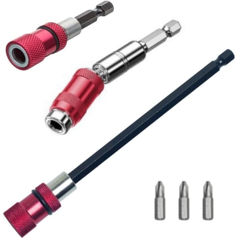 Tigrezy 3-teiliger magnetischer Bithalter 1/4"-Sechskantschaft, Trockenbau-Bit, magnetischer Sechskantgriff, Schnellwech...