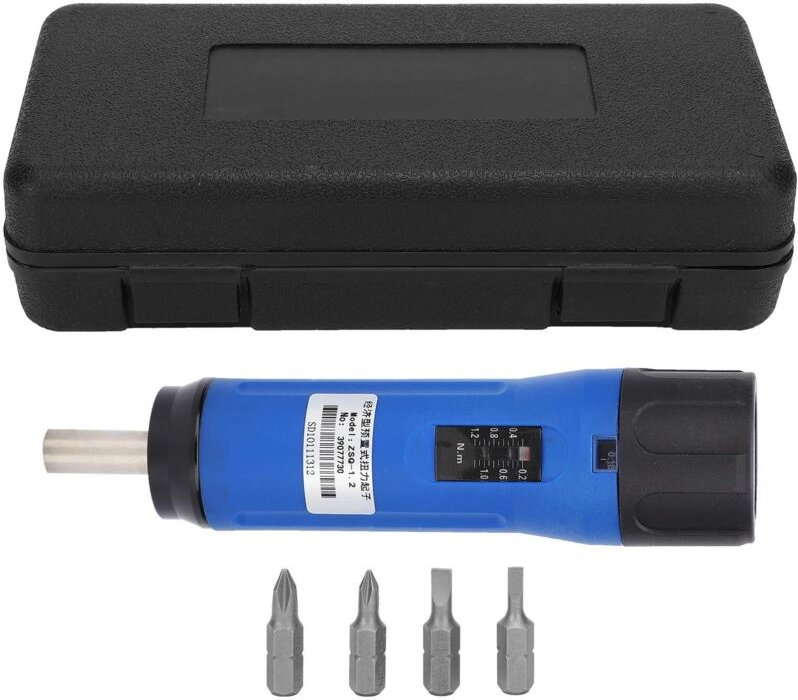 Drehmomentschraubendreher, ZSQ-1.2 Drehmomentschlüssel mit geraden und gekreuzten Bits, 0,2–1,2 Nm, 156 mm Schaft