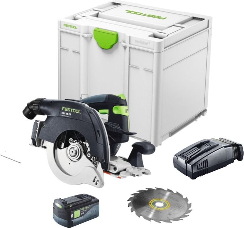 Thumbnail - Festool HKC 55 EB-Basic Akku Handkreissäge 18 V 160 mm Brushless + 1x Akku 5,0 Ah + Schnellladegerät + Systainer