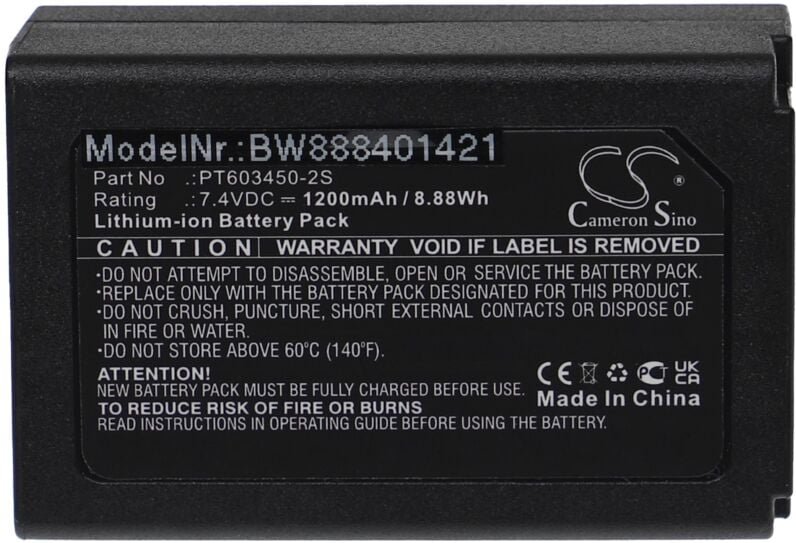 vhbw Akku Ersatz für CEM PT603450-2S für Messgerät (1.200mAh, 7,4V, Li-Ion)