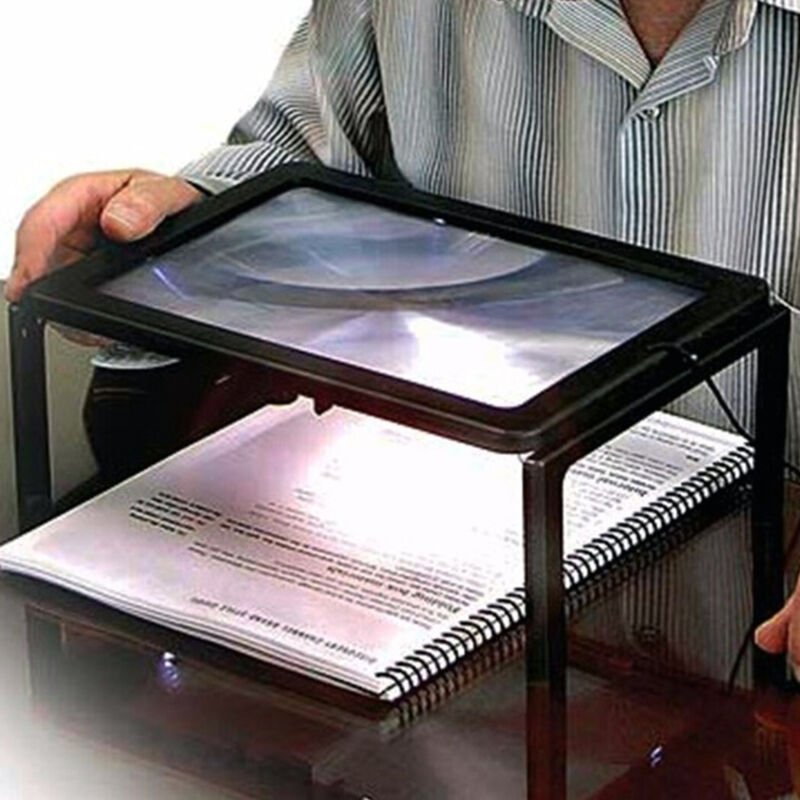 Trade Shop Traesio - Trade Shop - Tischlupe mit LED-Halslicht, batteriebetrieben, Leseständer -