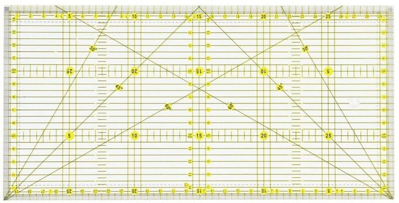 Ahlsen - 15 x 30 cm großes Patchwork-Lineal mit Winkelangaben, präzises Nählineal zum Quilten, Nähen und Patchwork