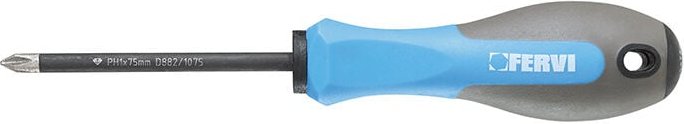Kreuzschlitzschraubendreher mit Diamantspitze PH1 x 75 mm Fervi d882/1075