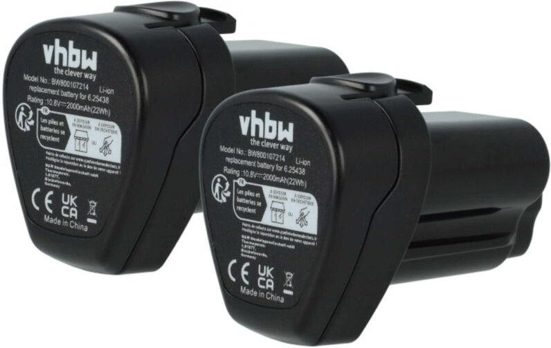 Vhbw - 2x Akku Ersatz für Metabo 6.255.97, 6.255.85, 6.254.39, 6.254.38, 6.254.36 für Werkzeug (2000 mAh, Li-Ion, 10,8 v...