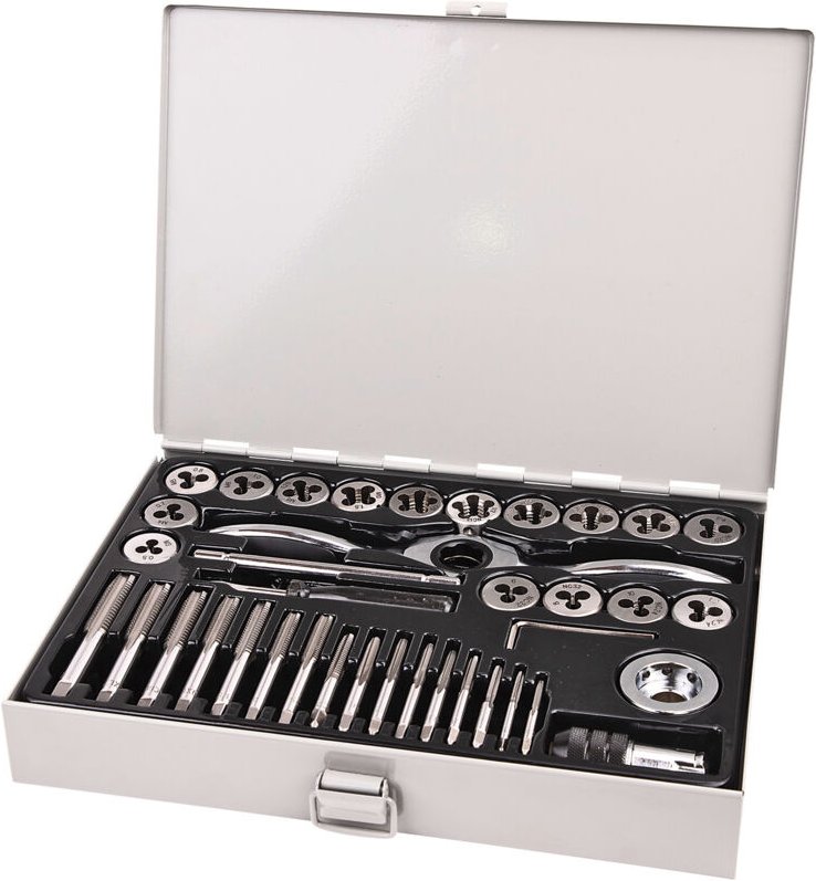 Dema - Gewindeschneider Set 38tlg mit Ratsche Metrisch & Zoll Profi Werkzeug Universal