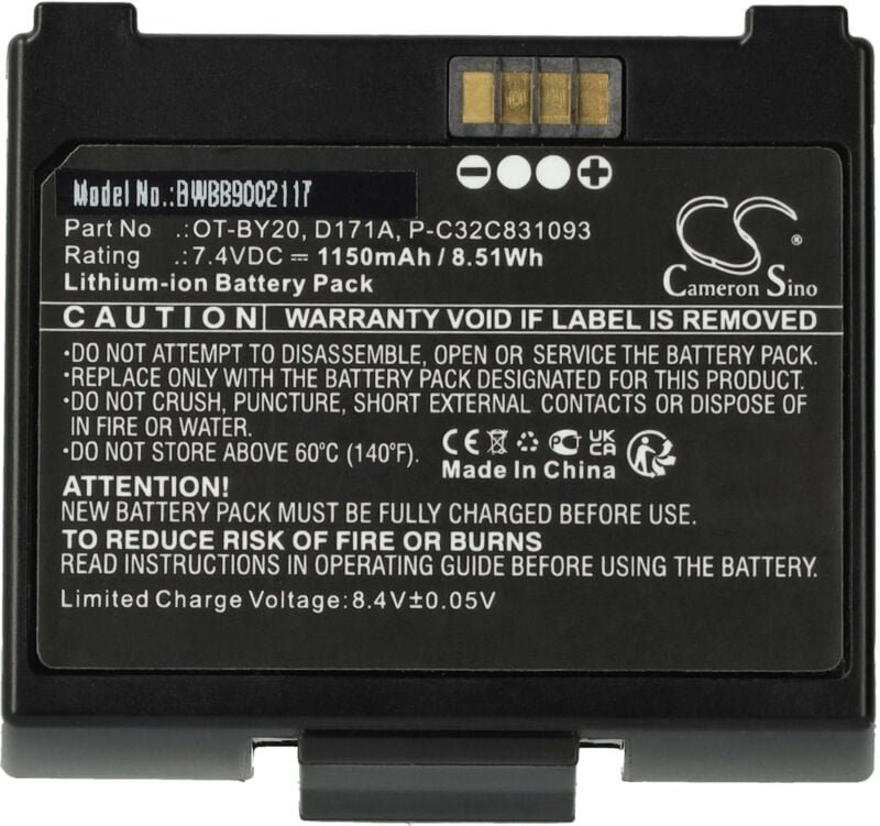 Akku kompatibel mit Epson Mobilink TM-P20II Drucker Kopierer Scanner Etiketten-Drucker (1150 mAh, 7,4 v, Li-Ion) - Vhbw