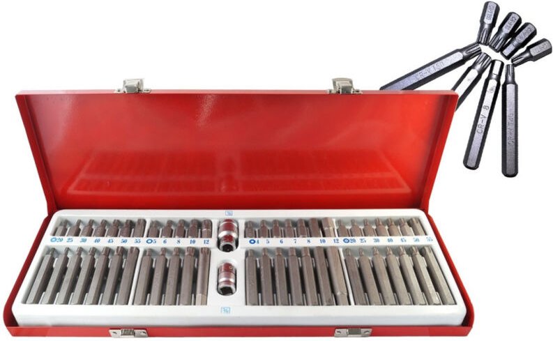 Trade Shop - professioneller torx-hex 1/2' 3/8' schlüsselstecks-einsatzsatz 54-TLG -