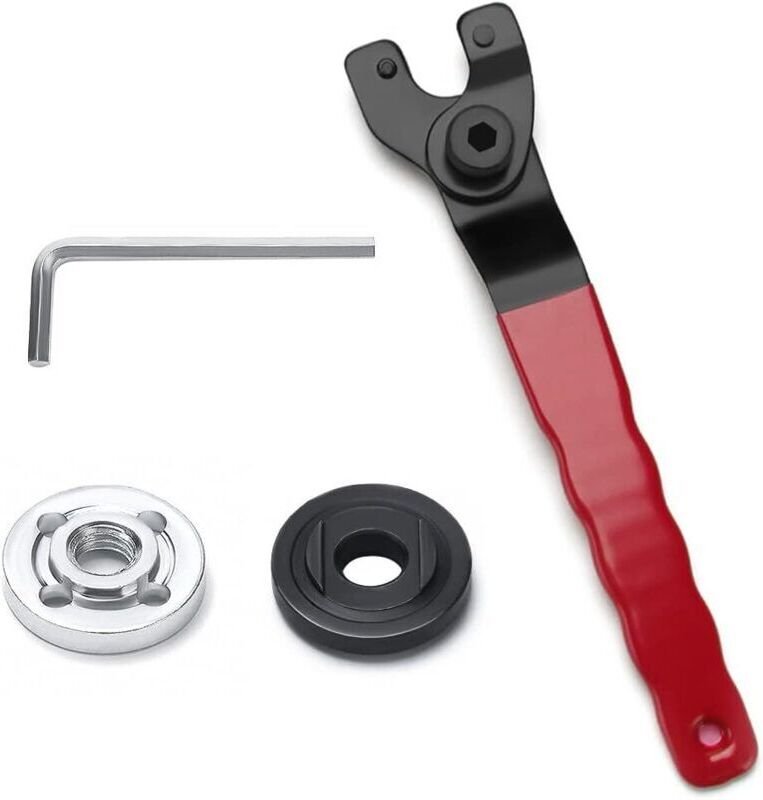 Verstellbarer Schraubenschlüssel für Winkelschleifer, mit Inbusschlüssel und 2 Flanschen, 10-52 mm verstellbarer Spindel...