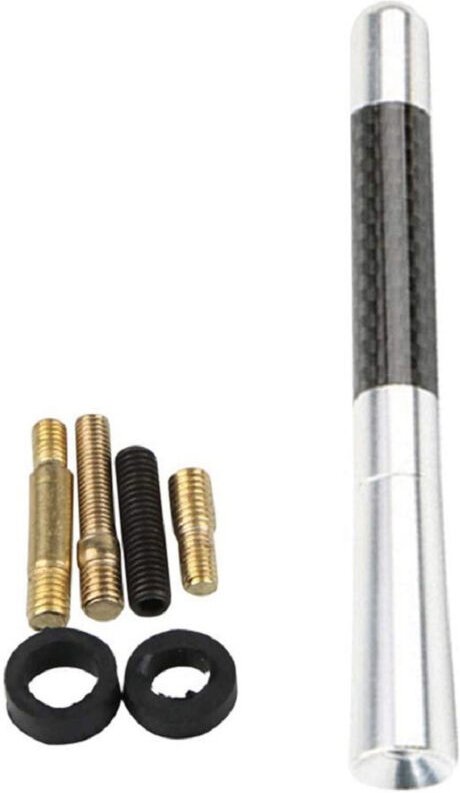 Trade Shop - UNIVERSAL SPORTANTENNE FÜRS AUTO 12 CM ERSATZZUBEHÖR FÜR AUTORADIO SILBER -