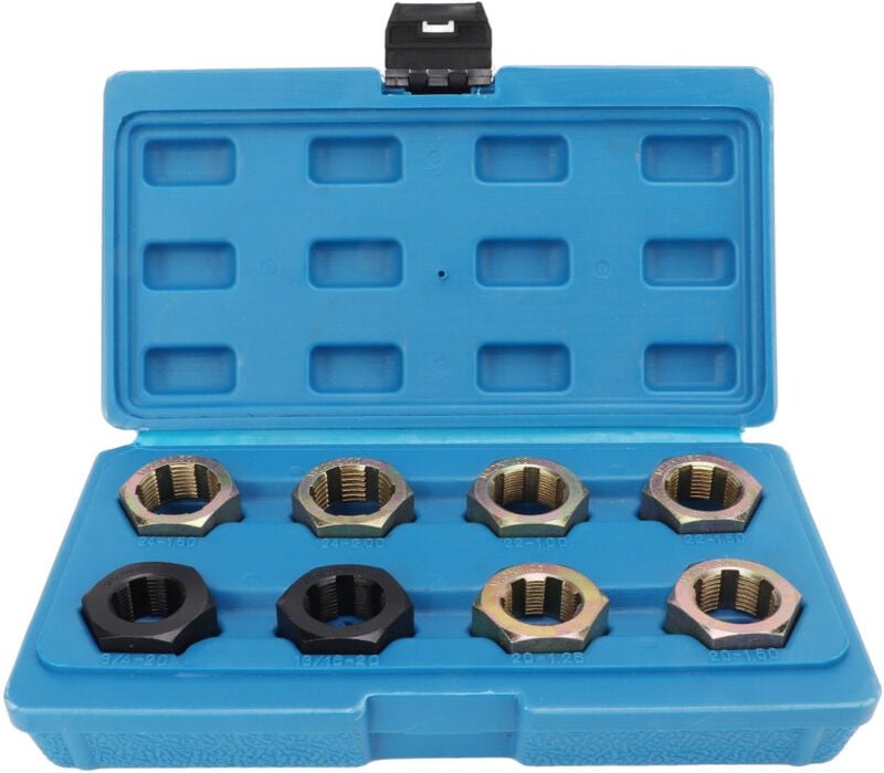 Akozon Gewindereparatur-Werkzeugsatz, Achsspindelwartung, Gewindeschneid-Set aus Kohlenstoffstahl, Fahrzeugreparatur, 8-...