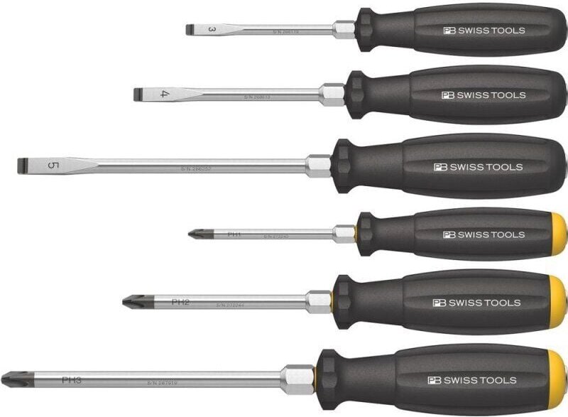 Swiss Tools Schraubendreher-Satz 6-teilig Schlitz/PH Schlagkappe PB SwissTools