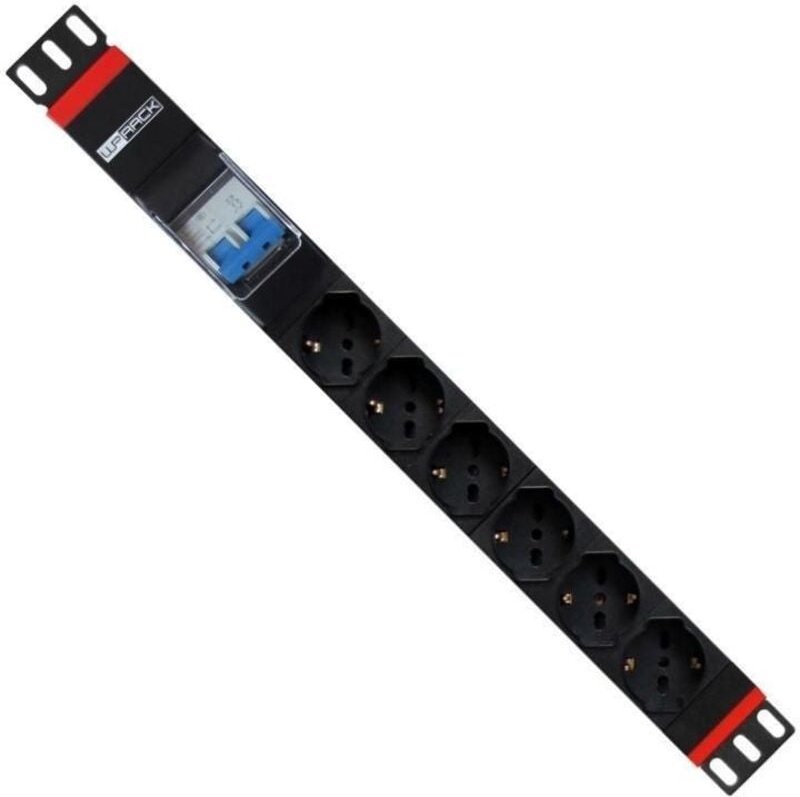 WP WPN-PDU-G02-06 Stromverteilereinheit (PDU) 6 AC-Ausgänge 1U Schwarz, Rot