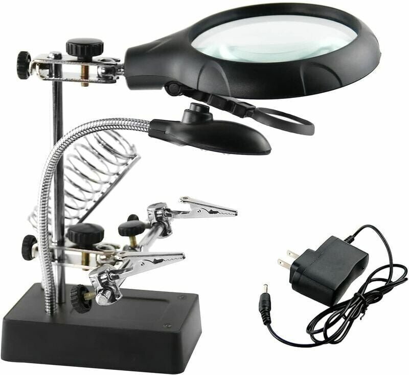 2,5-fach, 7,5-fach, 10-fach, Lupe mit helfenden Händen, Reparatur-Sets mit Krokodilklemmen, LED-beleuchtete Schreibtisch...