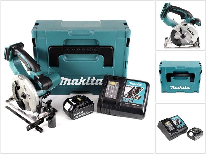 Makita DSS 501 RG1J 18V 136 mm Li-ion Akku Handkreissäge im Makpac + 1x 6,0 Ah Akku + Ladegerät