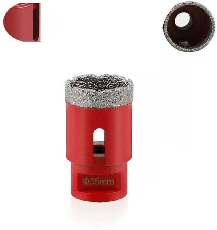 Trépan Diamant 35mm Brasé Sous Vide Filetage M14 Perçage Porcelaine Carrelage Granit Marbre