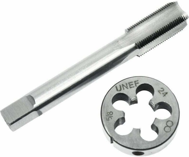 Jeu de Tarauds et Matrices 5/8"-24 Filetage à Droite Acier Rapide Restauration Filets