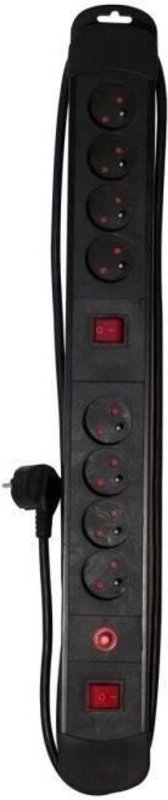 Chacon Bloc Mulitprises 8 Prises 16a Avec 2 Interrupteurs Noir