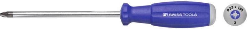 Pb Swiss Tools - Pozidriv-Schraubendreher, mit 2K-SwissGrip-Heft, Kreuzschlitzgröße 3