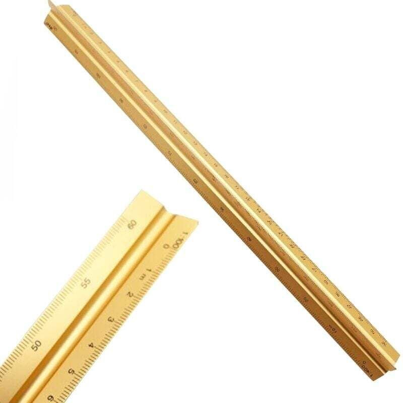 Shining House - Dreieckiges Architekturlineal aus Aluminium – metrischer Maßstab 1:20, 1:25, 1:50, 1:75, 1:100, 1:125 – ...