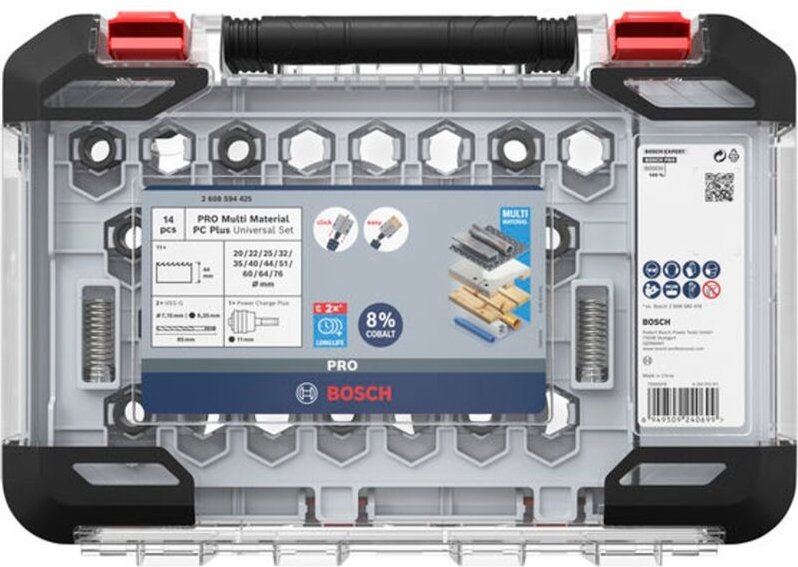 Pro Multi Material pc Plus Lochsägen-Set, 20, 64, 76 mm, 14-tlg. - Bosch