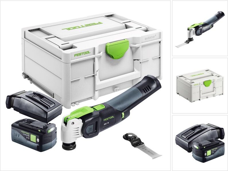 Festool VECTURO OSC 18 E-Basic Akku Oszillierer 18 V Starlock Max Brushless + 1x Akku 5,0 Ah + Ladegerät + Systainer