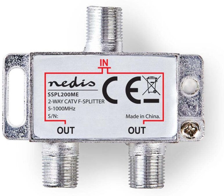 Catv splitter 5 - 1000 mhz einfugungsdampfung 42 db anzahl der ausgange 2 75 ohm zink