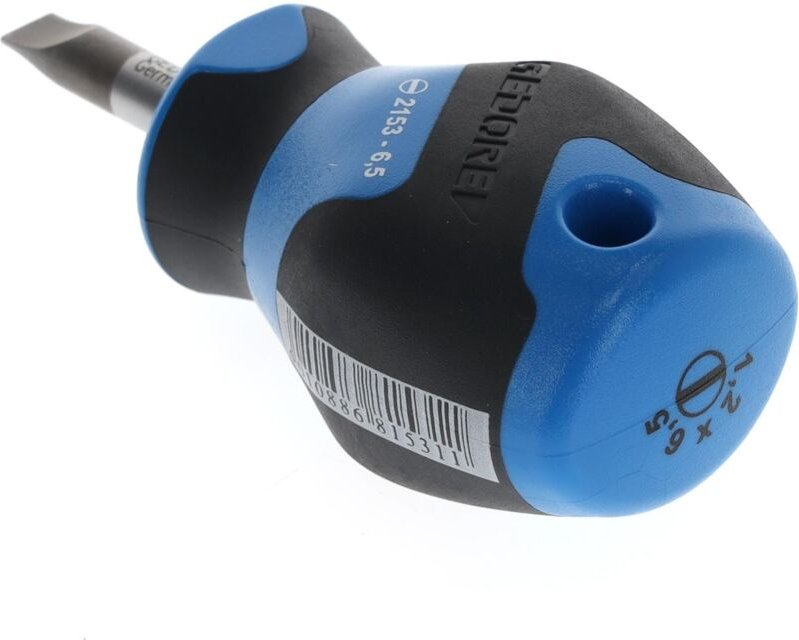 Thumbnail - 2153 6,5 Schraubendreher, kurze Form, Schlitz 6,5 mm