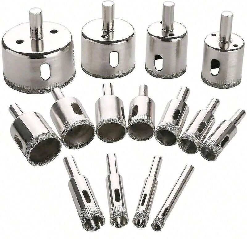 Diamantbohrer-Set, 15-teilig, für Fliesenpflanzgefäße