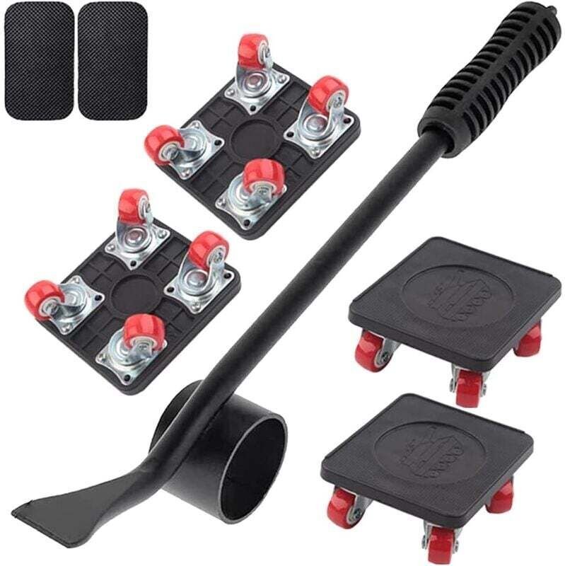 Vtizikl Kit de Déménageur et de Levage de Meubles, Patins à Roulettes pour Meubles avec Roue Rotative à 360 Degrés, Depl...