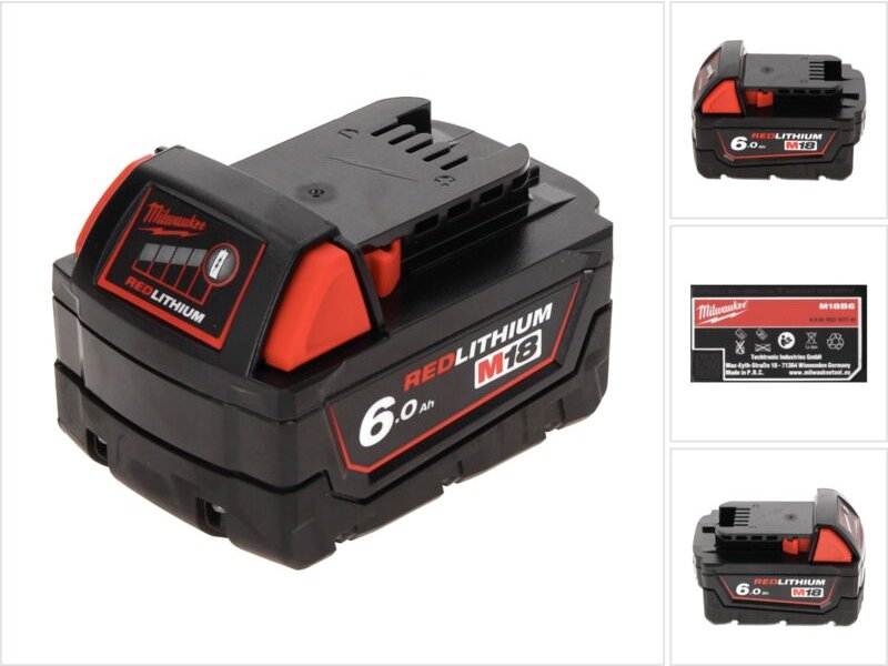 Milwaukee M18 B6 Akku 18 V 6,0 Ah / 6000 mAh ( 4932451244 )
