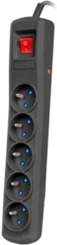 Überspannungsschutz-Verlängerungskabel R5 5-fach 5 m schwarz – E+00-565