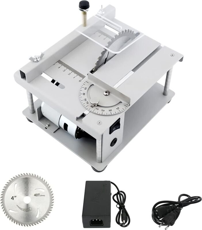Tragbare Präzisions-Tischkreissäge mit 9000 U/min, Winkelbereich 0 – 90 °, Tischkreissäge zum Holzschneiden und für Heim...