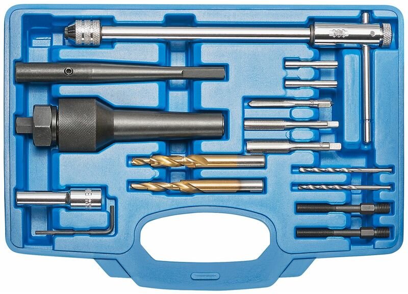 K.265-9816 Glühkerzen Ausbohr Werkzeug Ausbau M8 M10 Gewinde Reparatur Satz Glühkerzengewinde Wechsel Gewindebohrer - Kr...