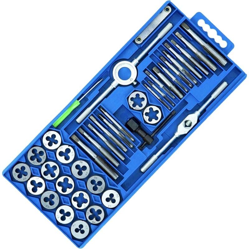 Csparkv - 40-teiliges Gewindebohrer- und Locher-Set, metrisches Werkzeugset aus legiertem Stahl, Profi-Set, Gewindeschne...